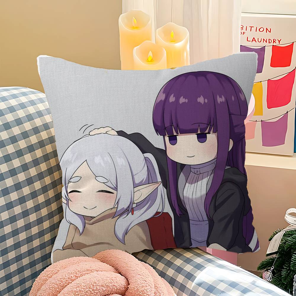 Cute Sousou No Frieren Pillow Cover Sofa Cushion Cover Home Room Decoration Children Gift