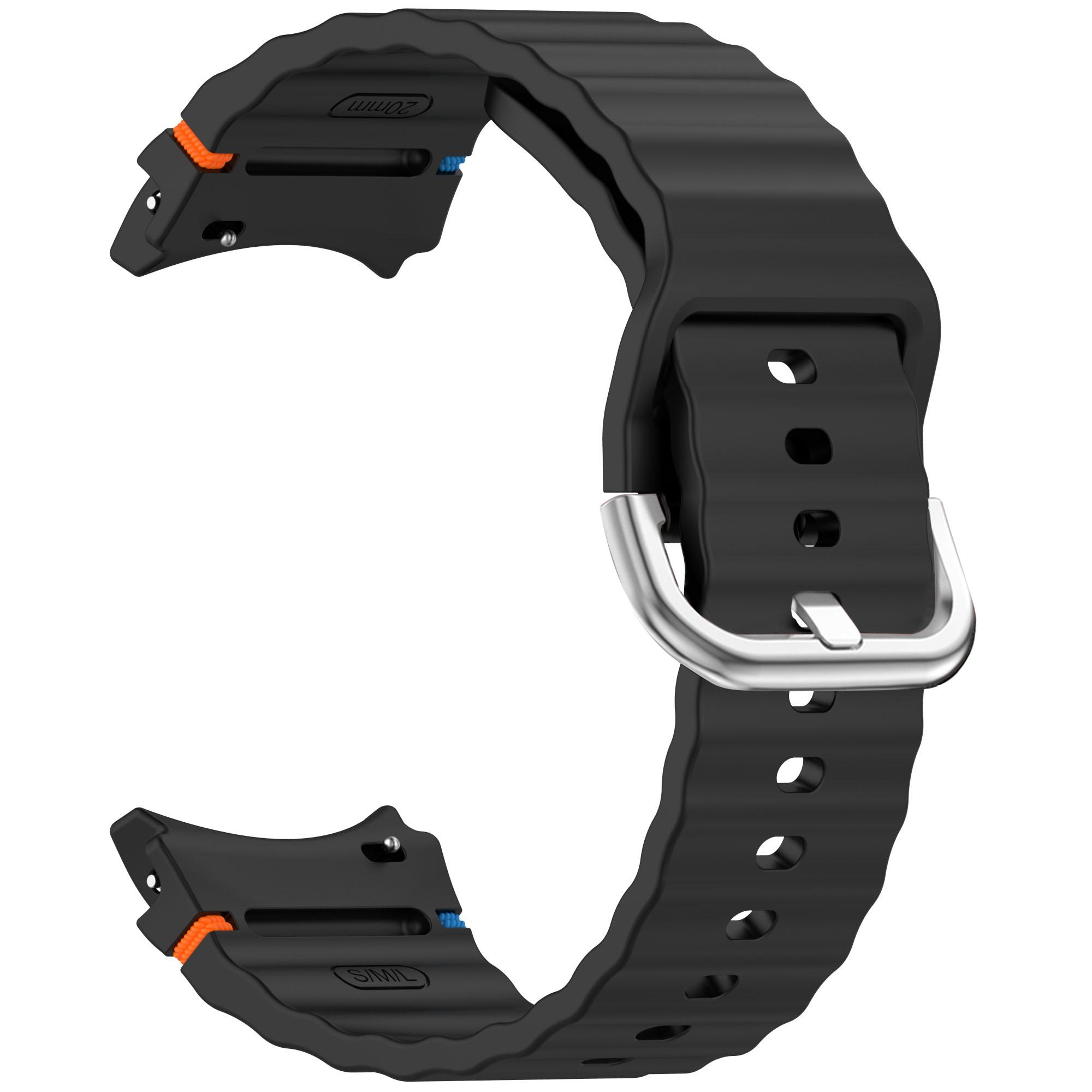 

Silicone Band for Samsung Galaxy Watch7/Watch FE/Watch6/Watch5/Watch4 Replacement Strap Black