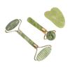 3pcs Jadestone Face Roller Portable Skin Lifting Firming Beauty Guasha Board Face Massage Roller Set