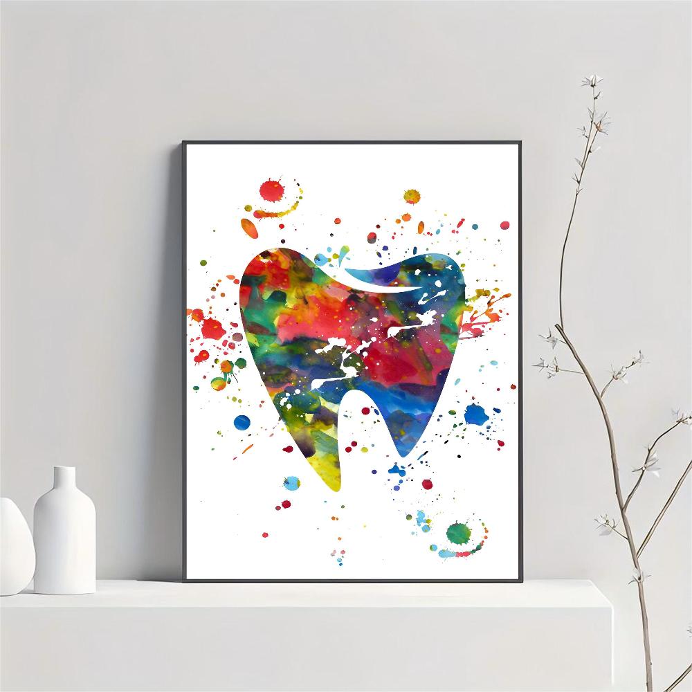 

1 шт. Горячий зубной имплантат акварель зубная фея стоматологический плакат HD постеры для дома комната бар кафе декор искусство настенная живопись картина 21cm×30cm NoFrame