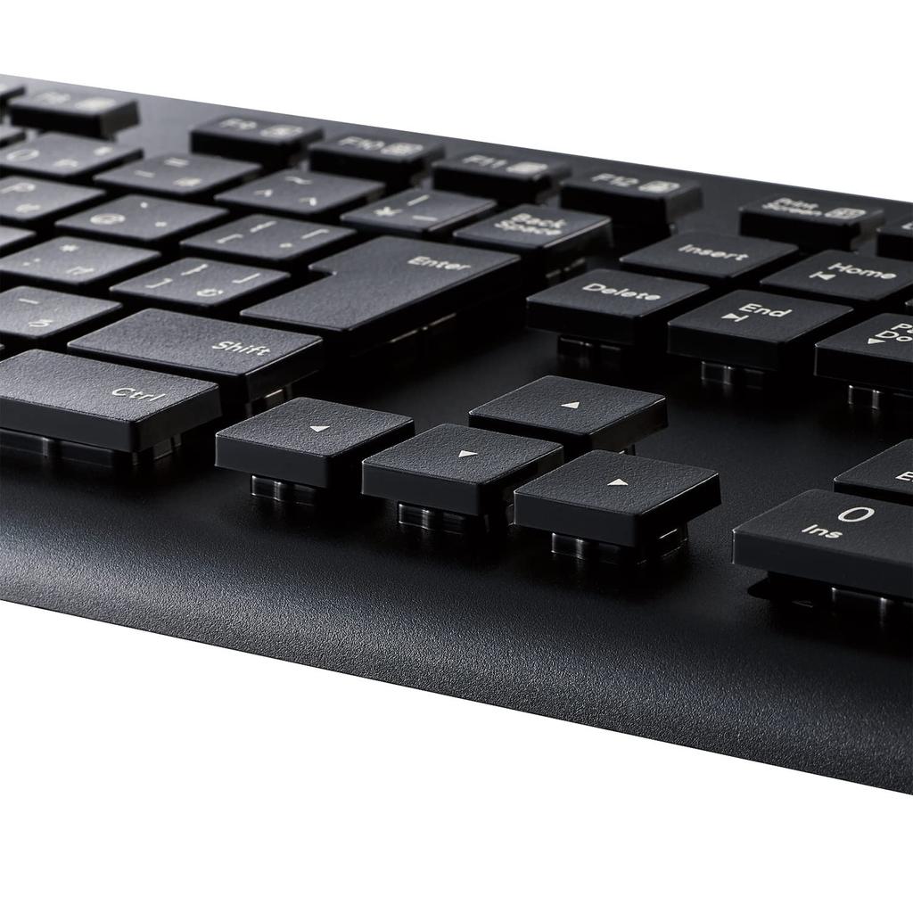 Elecom Bezdrátová klávesnice s Bluetooth, vodotěsná, IPX5 kompatibilní s membránou, plná velikost s numerickou klávesnicí, antibakteriální, černá TK-WS03BMKBK