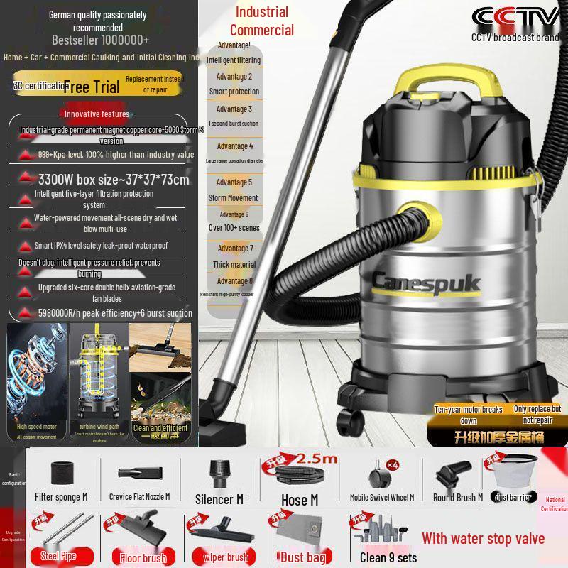 Hochleistungs-Nass-/Trockensauger für den Heim-, Hotel-, Auto- und Industriegebrauch