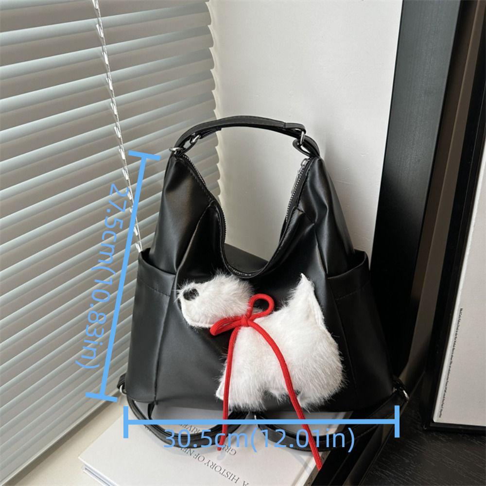 Korean Style Bow Puppy Crossbody Bag Large Capacity Shoulder Tote Handbag  Girls