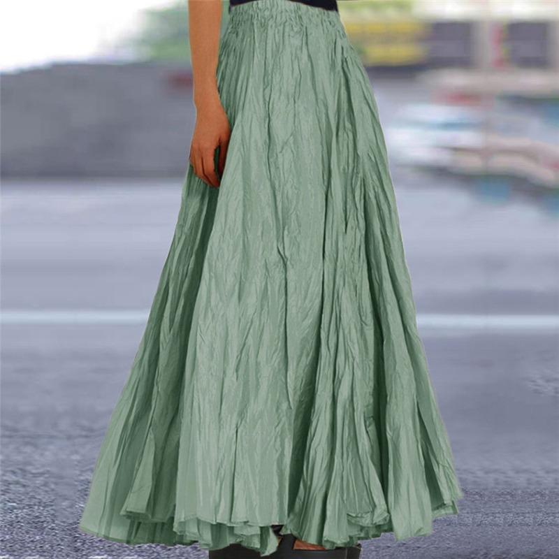 Women's Skirt Fashion New Solid Color A Line Loose Casual Women's Pleated Skirt 2026 Spring Summer Elegant Vacation Office Ladies Skirts