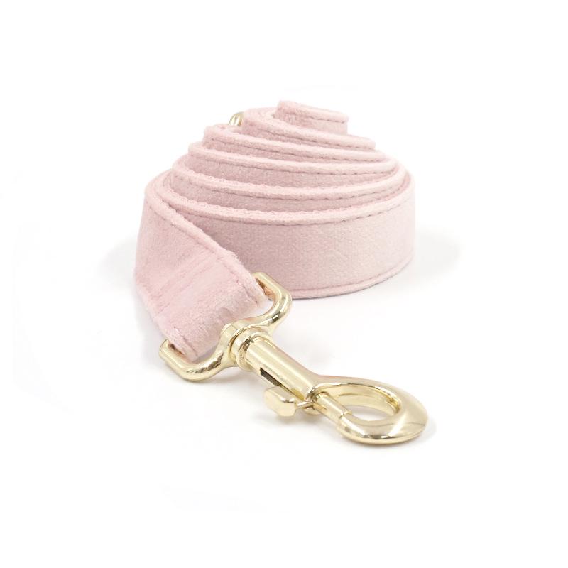 Goldene Schnalle Rosa Flausch Hundehalsband und Leine Set