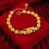 Elegant Floral Gold Bracelet - Women's Lucky Bead Jewelry Gift for Girlfriend