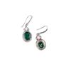 Zhou Hengfu S925 Sterling Silver Cultured Emerald Retro Earrings - Women's European & American Light Luxury Fashion.