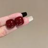 Maillard Coffee Color Amber Earrings Women's Autumn and Winter High-end Commuter Style Earrings Light Luxury Niche Design Earrings