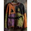 Halloween 3D Digital Print Womens Loose Fit Crew Neck Sweatshirt Soft Comfortable Casual Streetwear