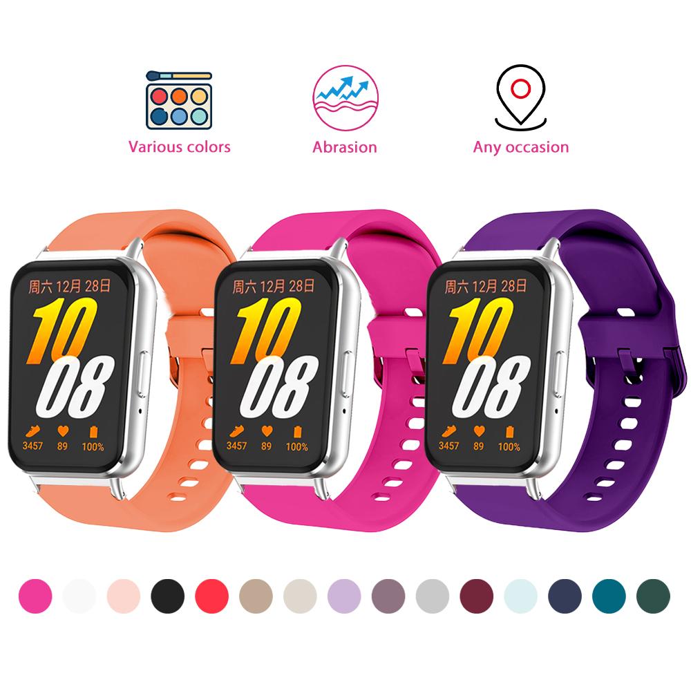Skin-Friendly Band Fit for Samsung Galaxy Watch Fit 3 Soft Silicone Colorful Buckle Strap for Samsung Galaxy Watch Fit 3