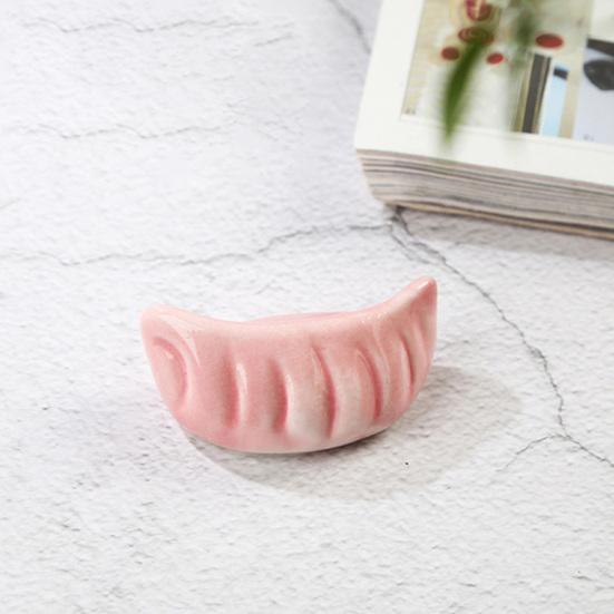 Dumpling Shape Ceramic Chopstick Holder Cute Multifunctional Table Utensil Rest for Home Hotel Restaurant Office Cafe Decorative Table Accessory