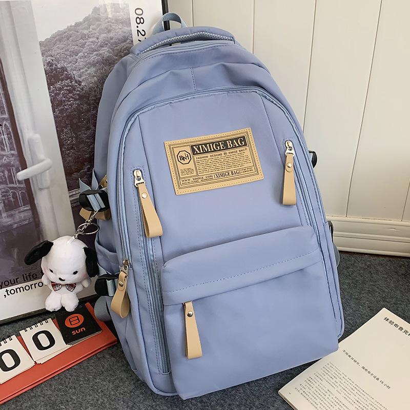School Bag College Student Girl High School Student Burgundy Large Capacity Junior High School Student Backpack Backpack