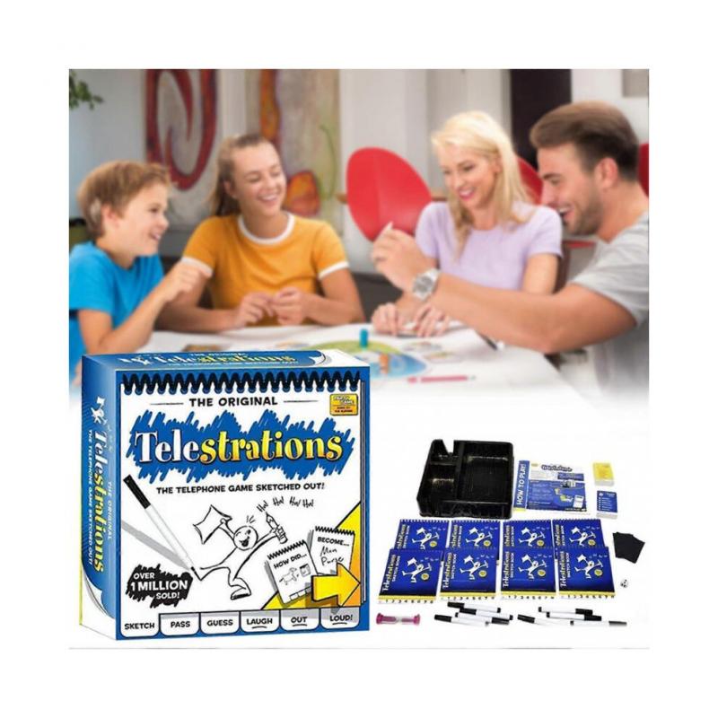 Telestrations 4-8 Hráčů Stolní Hra - Zábavná Hilarivní Kreslící a Hádací Párty Hra pro Děti Dospělé