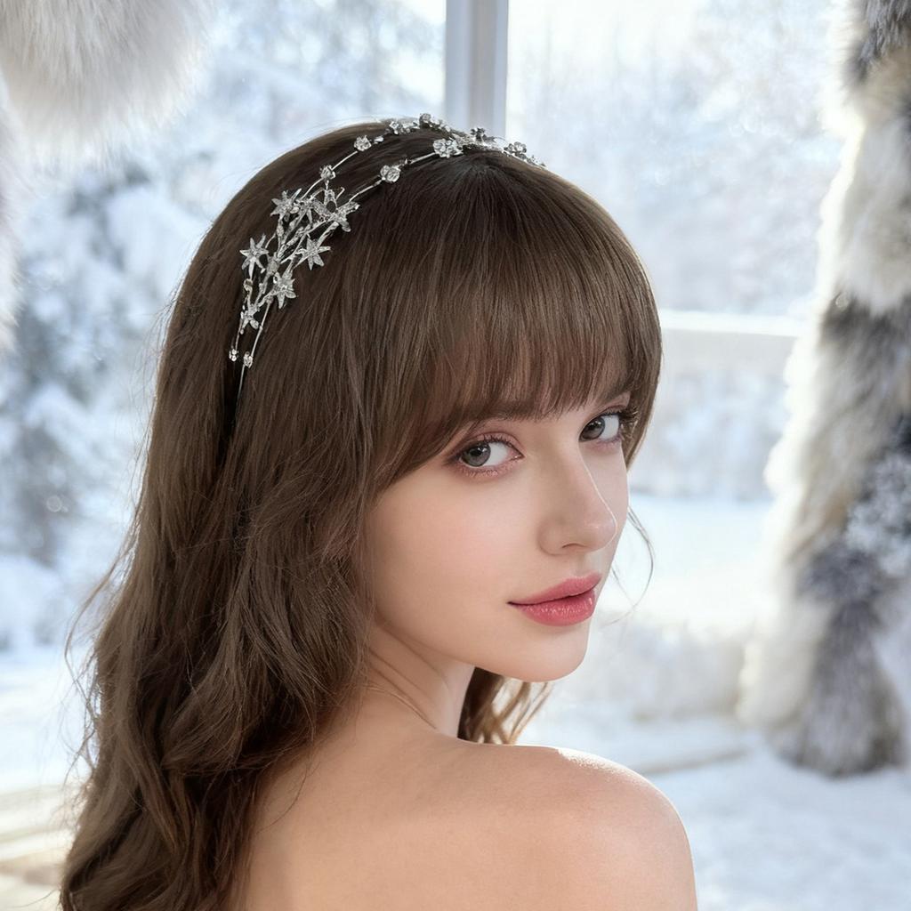 Neue Mode Luxuriöse Schneeflocken Strass Haarbänder Süßes Blumen Stirnband für Frauen Mädchen Haaraccessoires