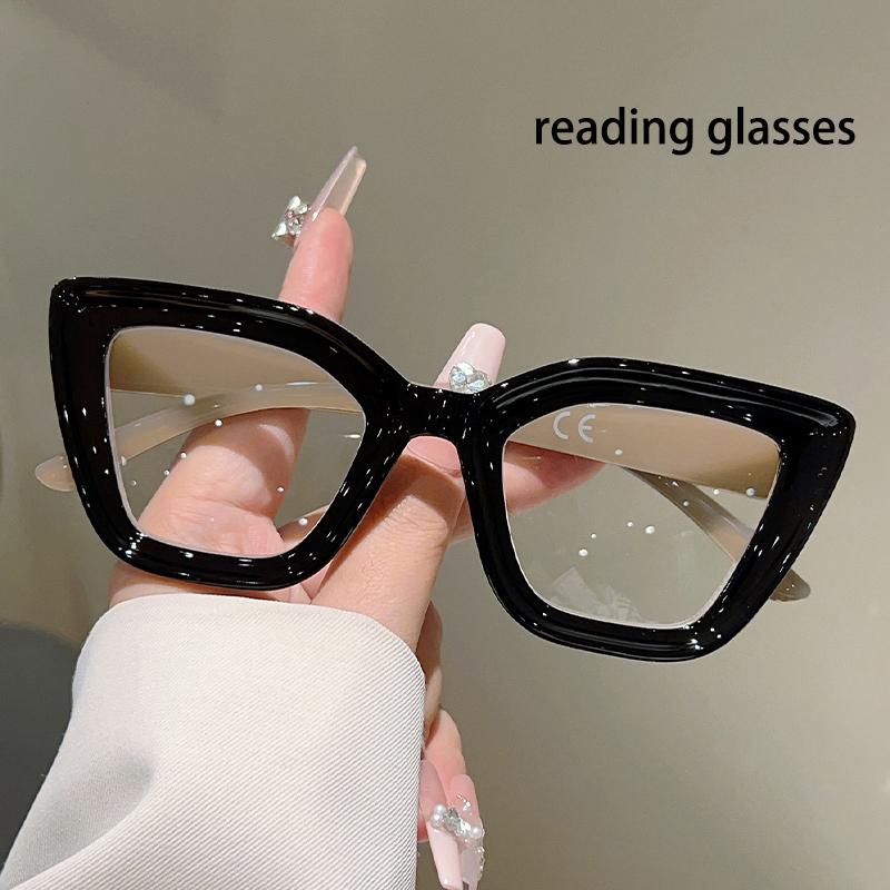Vintage Cat Eye Reading Glasses  New Fashion Eyewear with Diopters Trendy Blue Light Blocking Decor Optical Frames