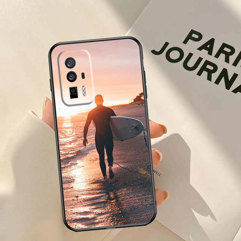 Surf Surfboard Case For Xiaomi 15T 14T 13T Pro 14 15 Ultra 17 Pro Max POCO F8 F7 F5 F6 X3 X5 X6 X7 Pro Coque