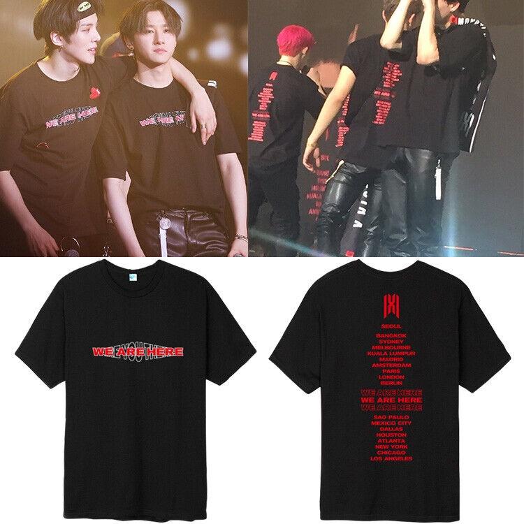 Monsta X Weißes Konzert-T-Shirt für Männer und Frauen mit weichem, bequemem Material