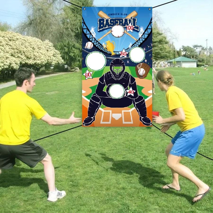 1 Stück, Baseball-Wurfspiele mit 3 Sandsäckchen, Indoor-Outdoor-Sandsäckchen-Wurfspiel für Sport-Mottoparty-Dekorationen Zubehör