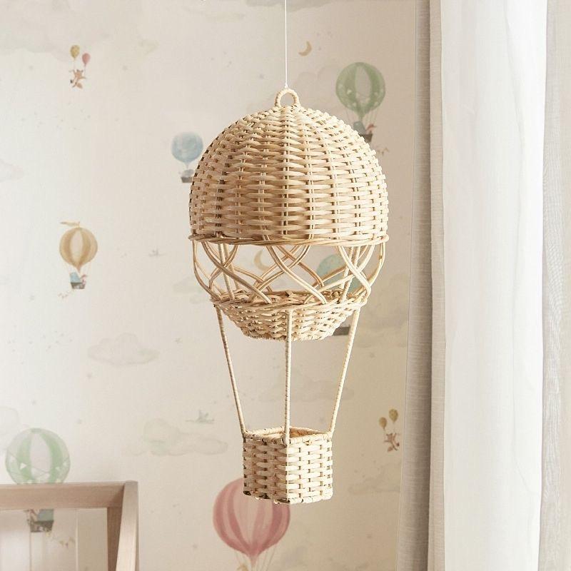 Nordic Children's Room Preschool Photography Agency Home Decor Items Hand-woven Rattan Hot Air Balloon Wall Hanging Accessories