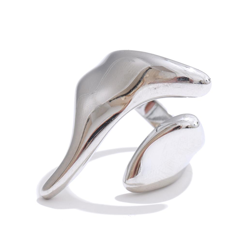 Eetit New Casting PVD Plated Stainless Steel Metal Geometric Adjustable Creative Ring Women Daily Fashion Jewelry Accessories