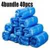 100PCS Disposable Waterproof Shoe Cover Plastic Non-slip Foot Cover Indoor PE Padded Shoe Cover