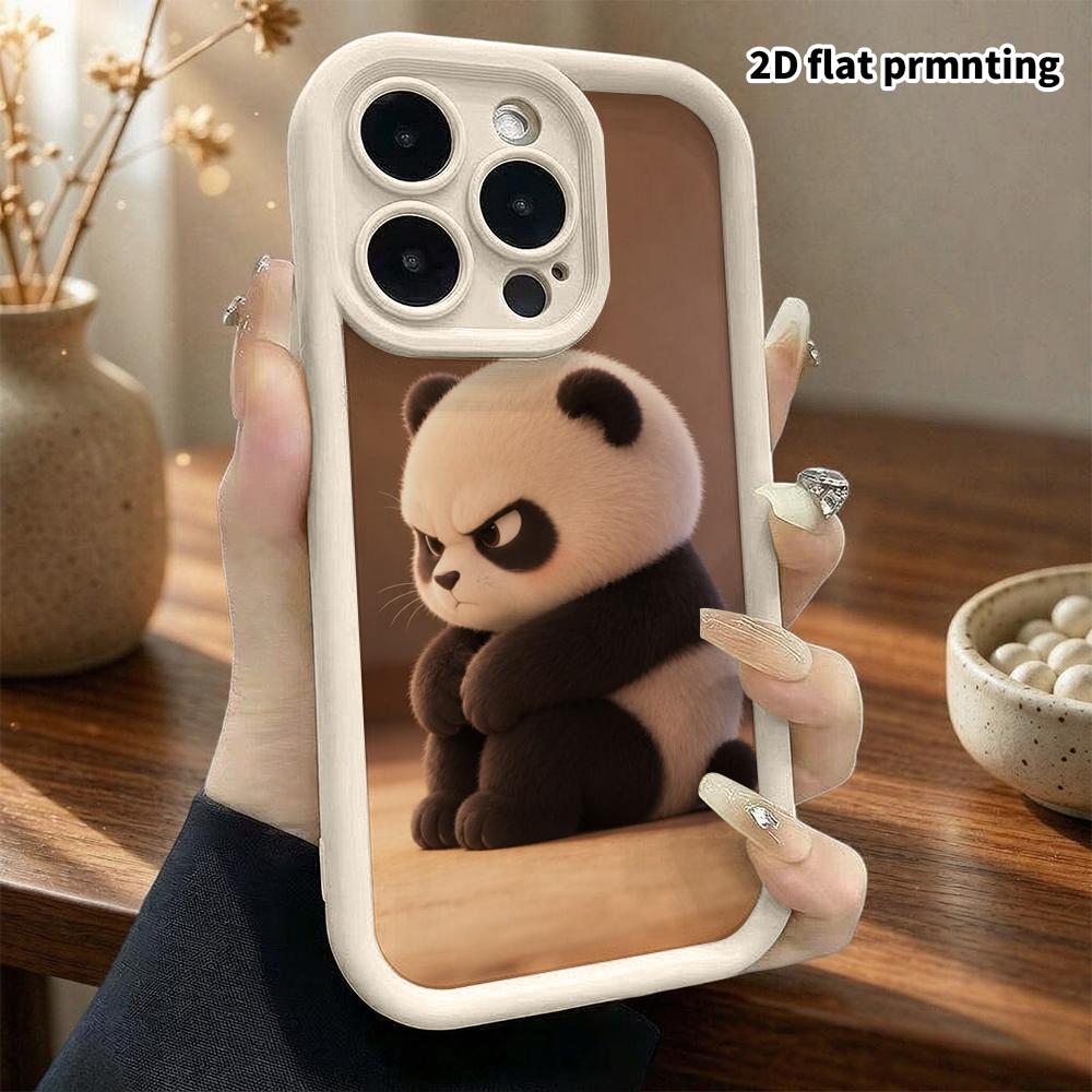 Phone Case: 2D Flat, Suitable for iPhone 18, 17, 16, 15, 14, 13, 12Pro Protective Case, Angry Panda, Perfect Christmas and Halloween Holiday Gift
