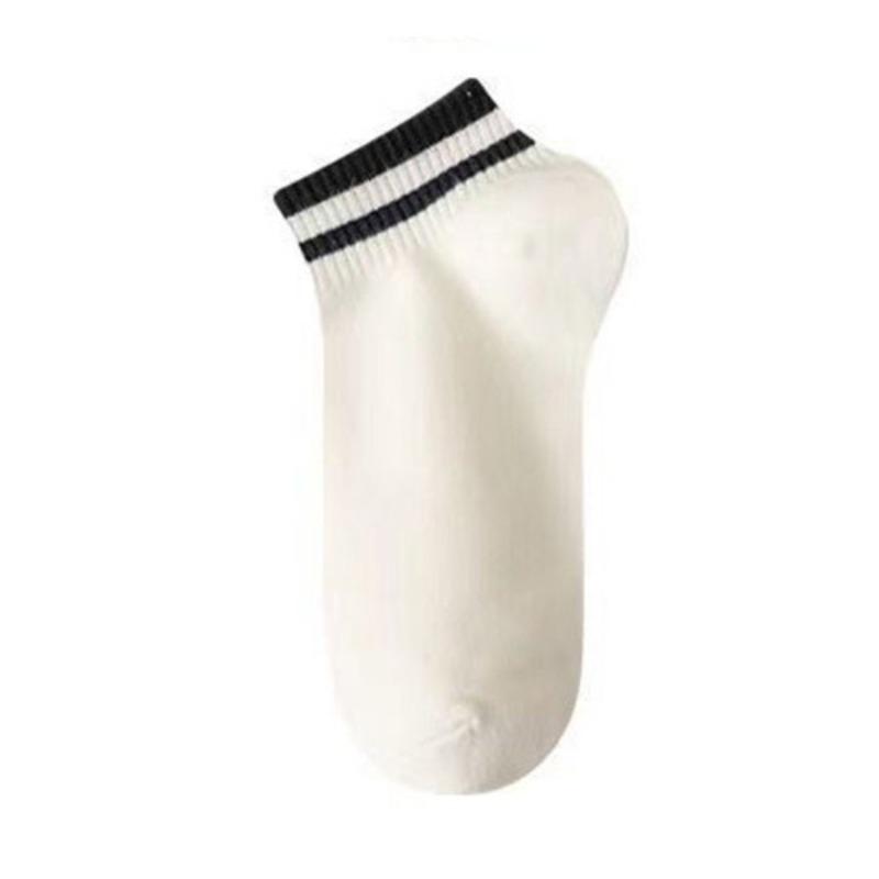 Female Summer Thin Style Solid Color Double Stripe Sports Student Socks