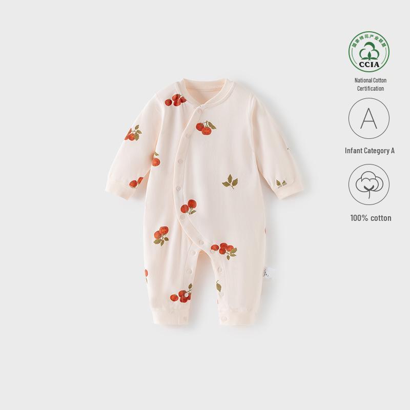 Pure Cotton Unisex Long Sleeve Baby Bodysuit - Tagless Baby Romper for Crawling, Spring & Autumn Pajamas 90 cm