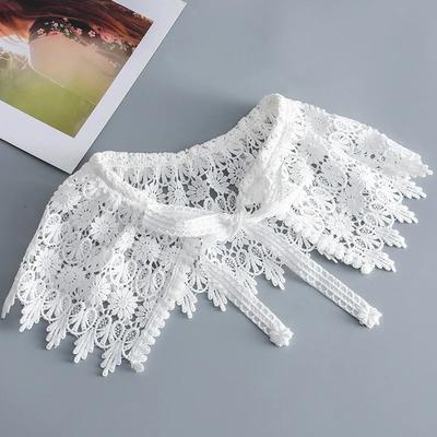 Lace Floral Embroidery Fake Collar Shawl Female Removable Shoulder Wraps Detachable Collar for Women Dress Shirt False CollarL