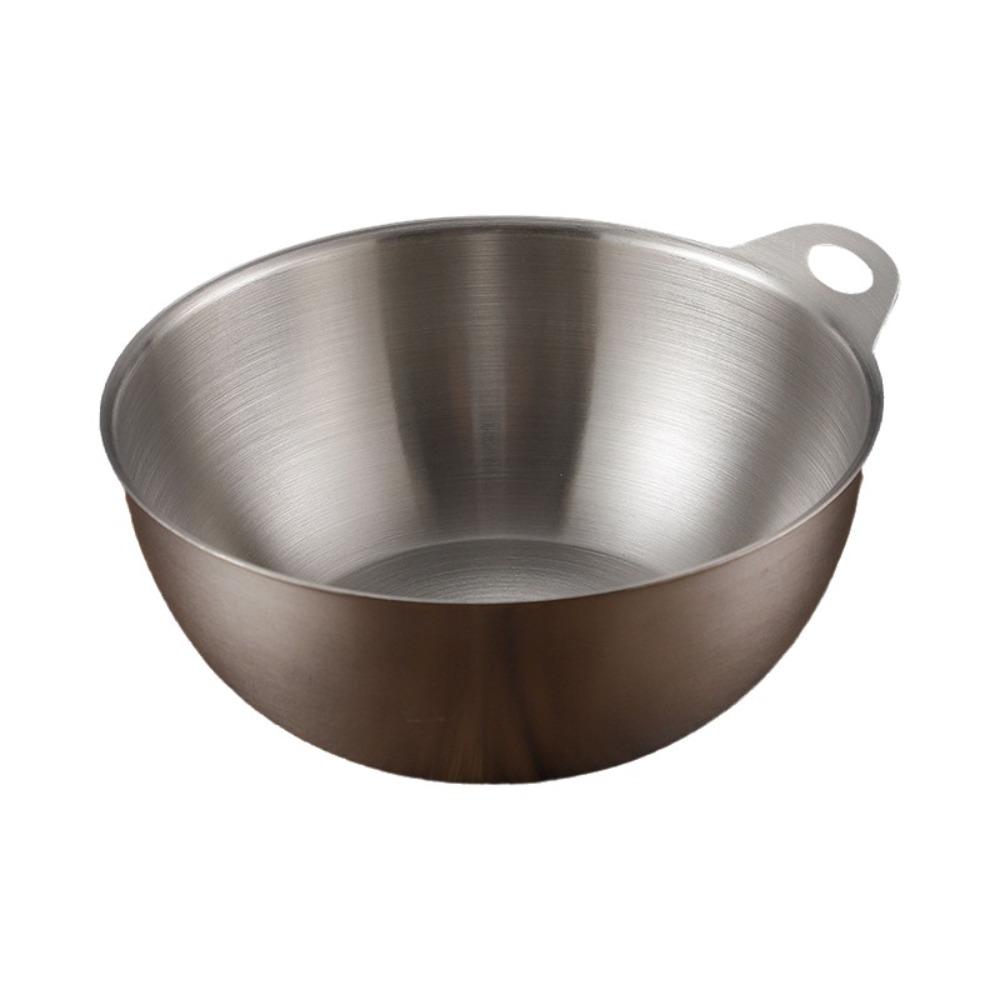 

Gold/Silver Korean Style Mixing Bowl Smooth Edge Soup Bowl Food Container Salad Serving 14cm