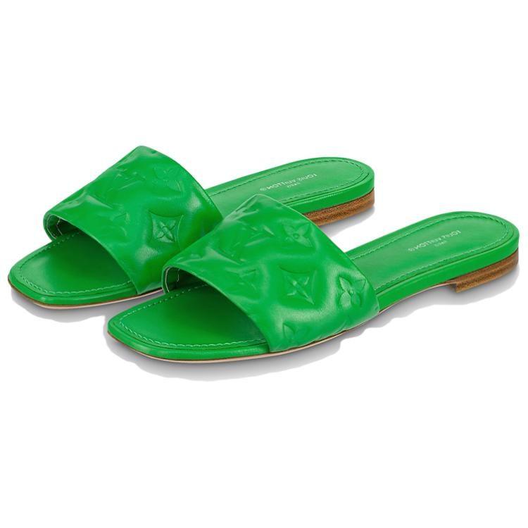 Louis Vuitton Revival Slide Slippers Women's Green 1A9P5G