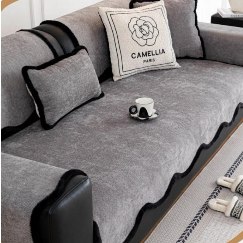 1pcs Modern Simple Irregular Sofa Cover Chenille Anti Slip and Dustproof Soft Durable Seat Cushion Home Decoration