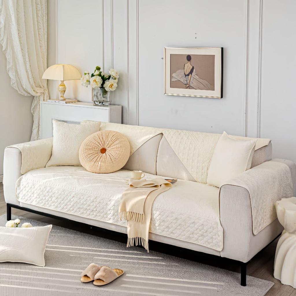 Washed Cotton Sofa Cushion Universal In All Seasons  New Seat Cushion Light Luxury High-End Non-Slip Leather Cover Fabric Cover