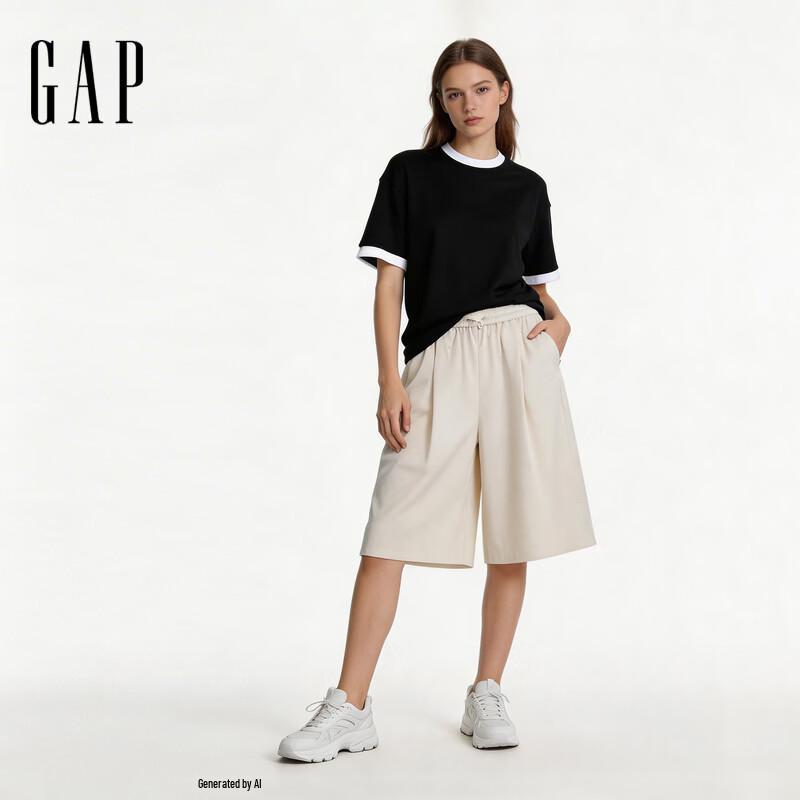 GAP Women's 2026 Summer Sun Protection Elastic Waist Cropped Pants 892957