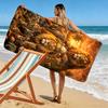 Strandtuch mit Afrikanische Tiere Print, Großes Weiches Schnelltrocknendes Handtuch für Strand Camping Schwimmen