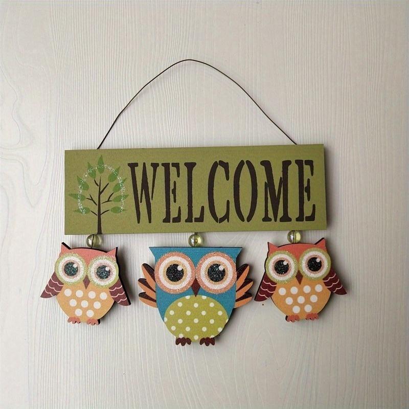 New Pastoral Style Home Accessories Creative Personality Owl Listing Welcome To Welcome Store Wall Hanging