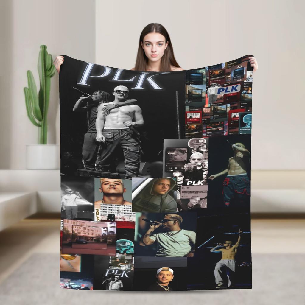PLK French Rapper Photo Blankets Super Soft Funny Plush Throw Blanket For Home Decor Airplane Travel Flannel Bedspread Bed Cover