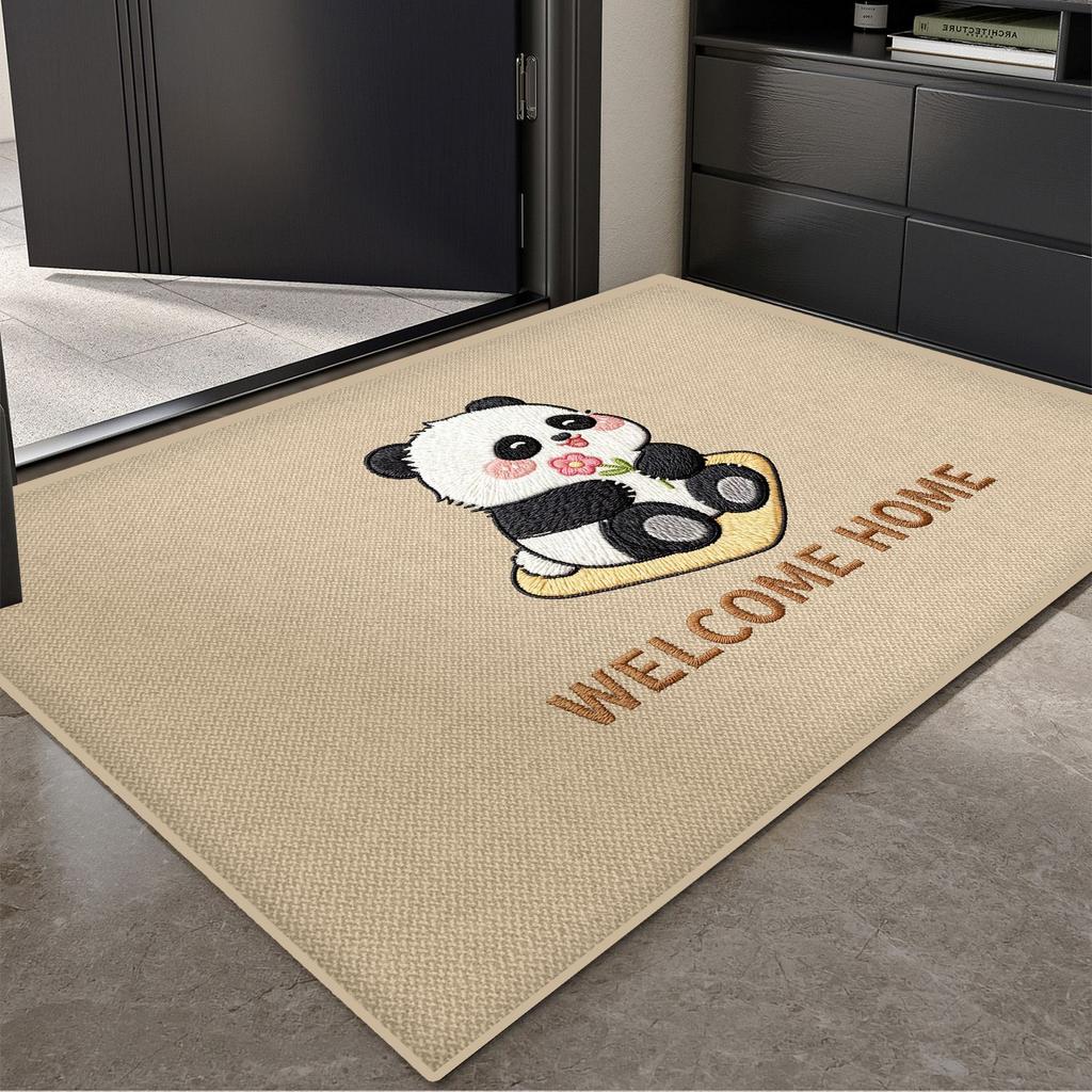 Cute Cartoon Dog Skateboard Welcome Home Door Mat Carpet Rug for Entryway Indoor Home Decoration Floor Mat with Animal Pattern