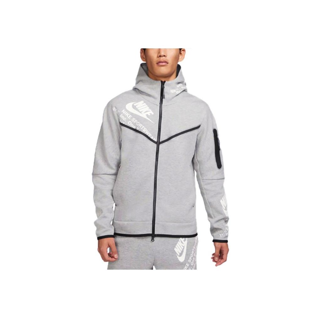 Nike Printed Full-Zip Hooded Sweatshirt Jacket Men Outerwear Grey DM6475-063