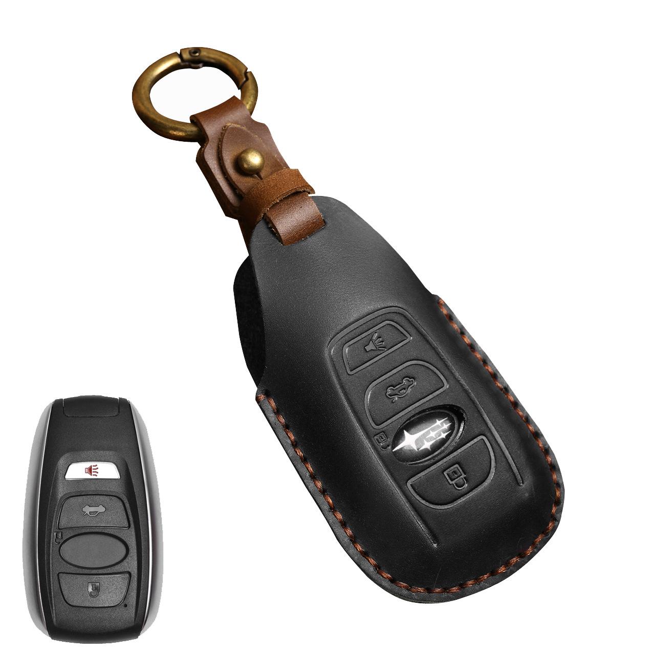 

Чехол для ключа, применимый к Subaru LishiVSForester, чехол для ключей ручной работы из Северной Америки, натуральная кожа 4Key Black