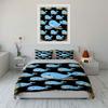 Blue whales on black. Bedding sets Duvet cover sets Duvet covers Pillowcases(1 * Duvet Cover 2 * Pillowcases without duvet insert)