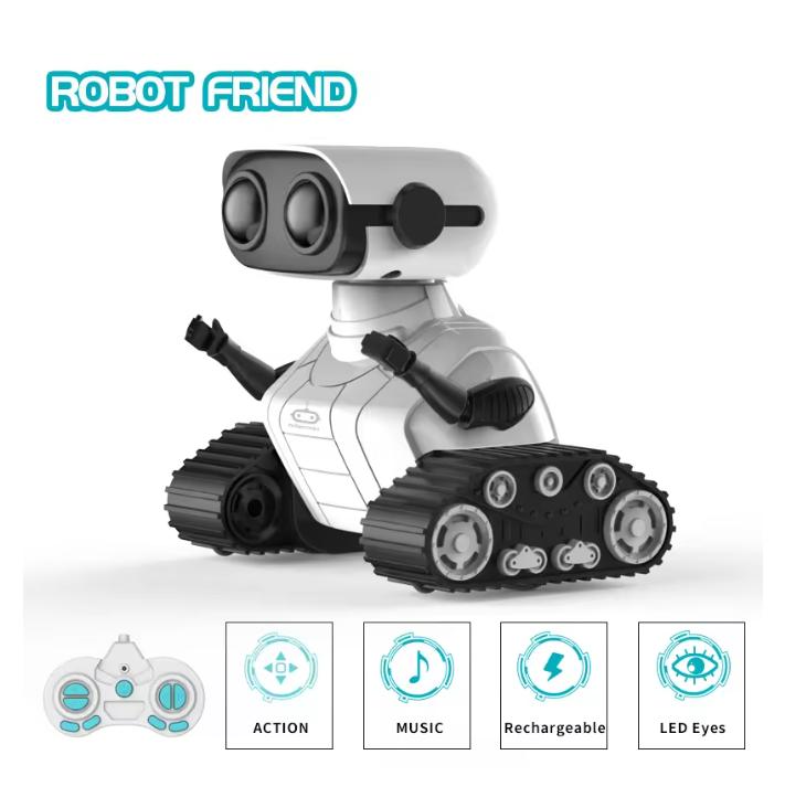 Ebo Robot Toys Rechargeable RC Robot For Kids Boys And Girls Remote Control Toy With Music And LED Eyes Gift For Children's