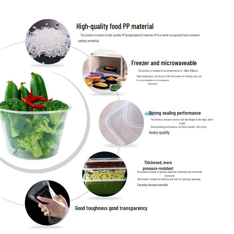 Homeglen Disposable Rectangular Plastic Food Containers