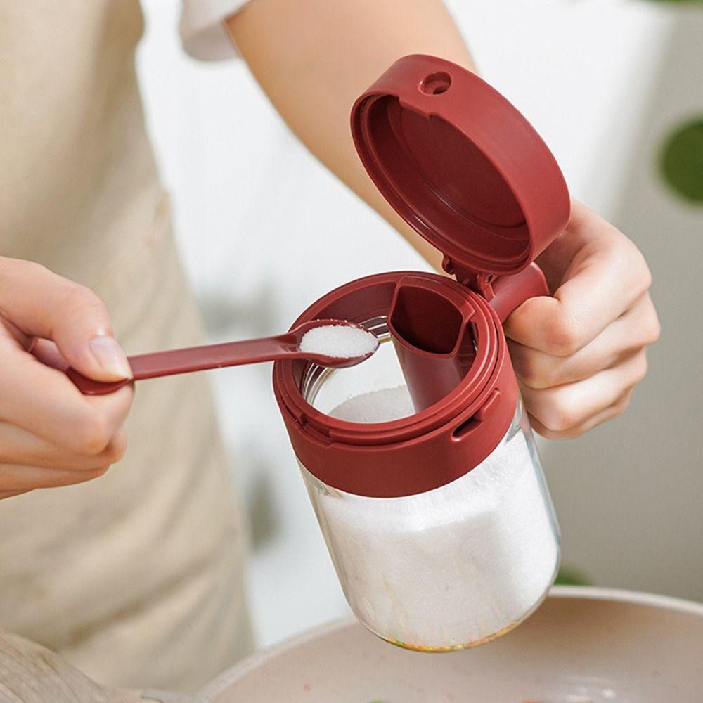 Dustproof Glass Spice Bottle Moisture-proof Spice Sorting Bottle 2 In 1 Salt Container  Kitchen
