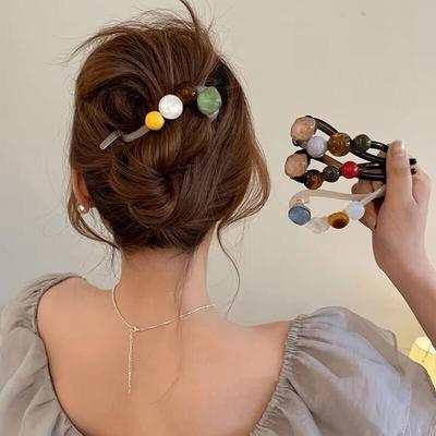 Fermagli Estivi per Donna Elegante Clip per Capelli Intrecciata Porta Capelli Lunghi Fermaglio per Capelli Dolce Ornamento per Capelli Cerchietto Clip a Pinza di Squalo Copricapo