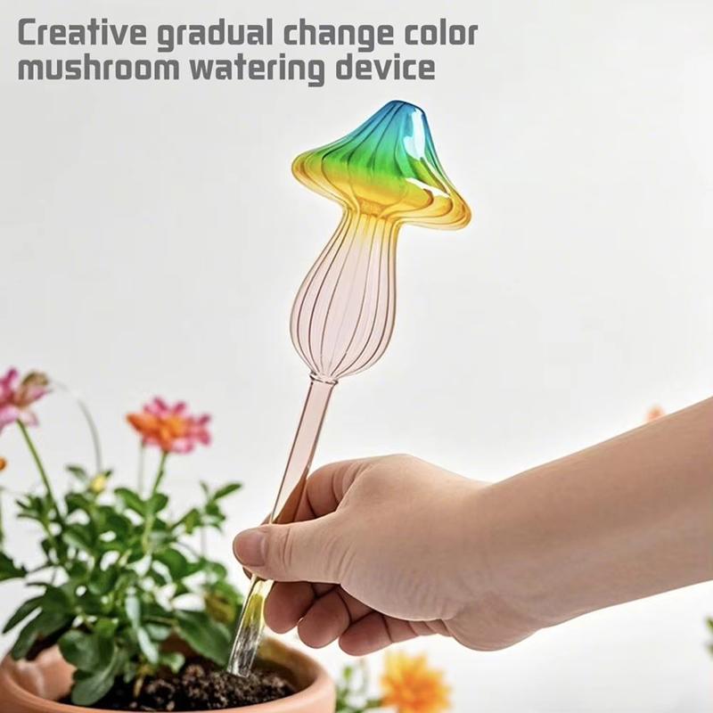 1PCS Glass Automatic Watering Device Flower Plants Water Dripper Self Watering Mushroom Shape Drip Irrigation System