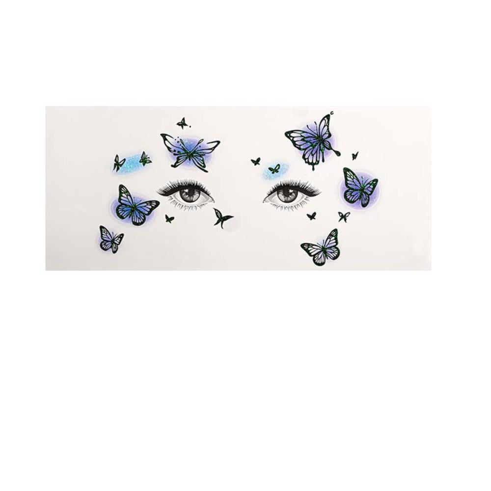 Star Heart Glitter Butterfly Face Tattoo Realistic Face Temporary Tattoo Dance Performances