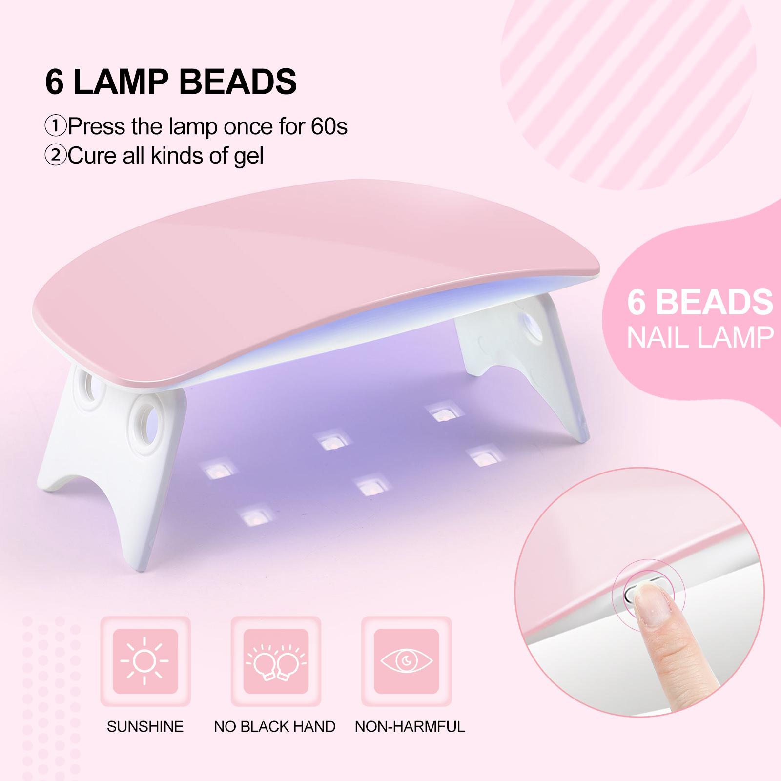 

6 Вт USB-лампа для ногтей УФ-светодиодная лампа для сушки ногтей для отверждения гель-лака УФ-свет для УФ-геля всех типов ногтей