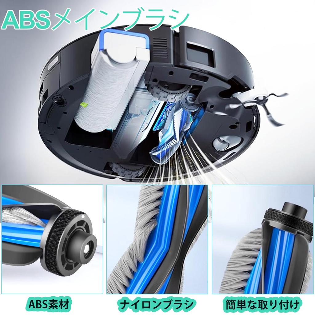 LOOHAOC ECOVACS DEEBOT X8 Omni/X8 Pro Omni Replacement Robot Vacuum Accessories (13-Piece Kit) - Side Brush, Main Brush, Filter, Mop Pad