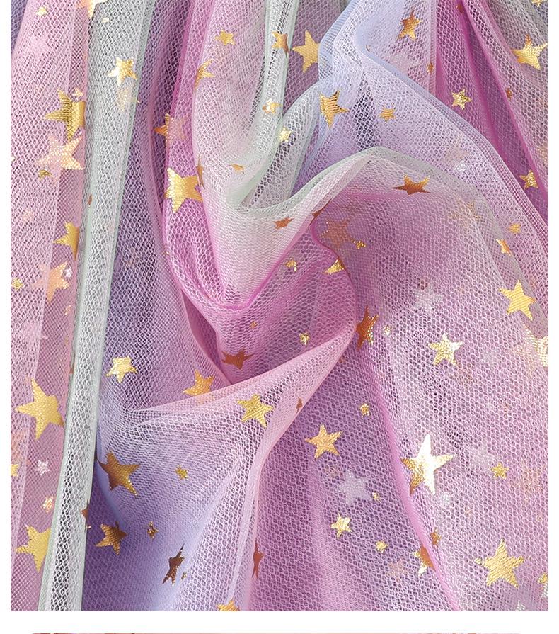 Dívčí nadýchaná princeznovská sukně s potiskem hvězd - Pro všechna roční období